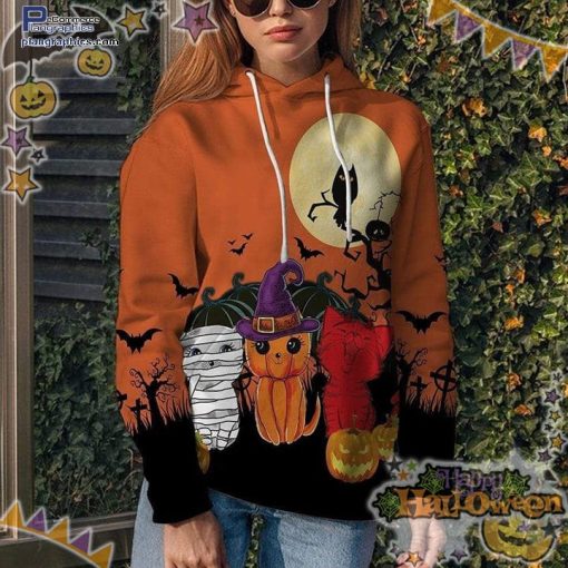 mummy witch kitty halloween orange hoodie sla6X