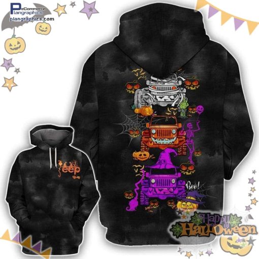mummy witch pumpkin jeep boo halloween black hoodie 01PEo