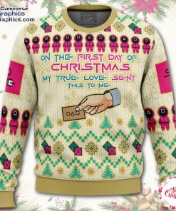 on the first day of christmas squid game christmas sweater jfYyu