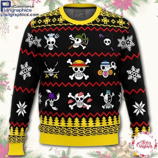 one piece one piece flags ugly christmas sweater G2XxD
