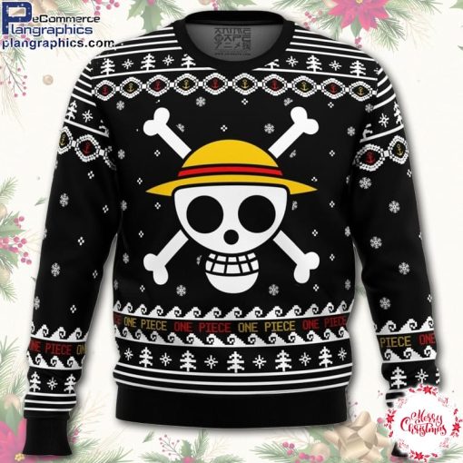 one piece straw hat pirates christmas ugly christmas sweater RZfeJ