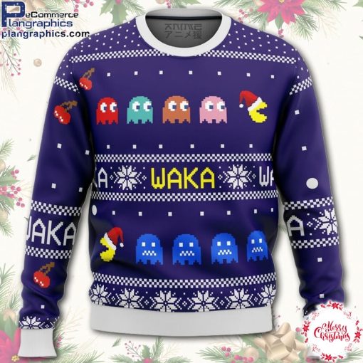 pacman waka waka ugly christmas sweater BZR5W