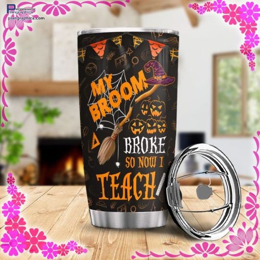 personalized teacher halloween stainless steel tumbler 12 zZhrP