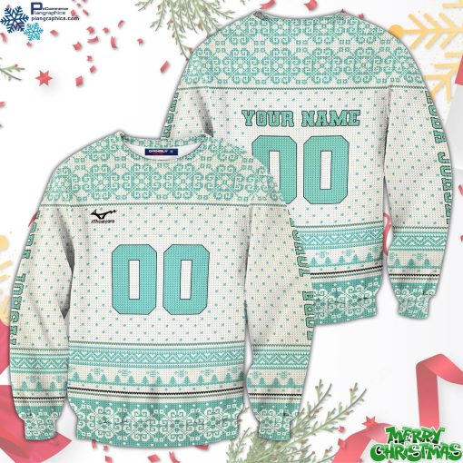 personalized team aoba johsai christmas unisex all over print sweater q8N7C