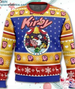 pink puff christmas kirby ugly christmas sweater LrVPW