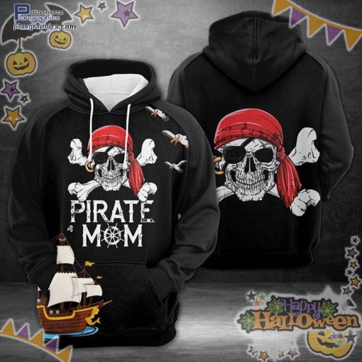 pirate skull pirate mom halloween black hoodie hXJTe
