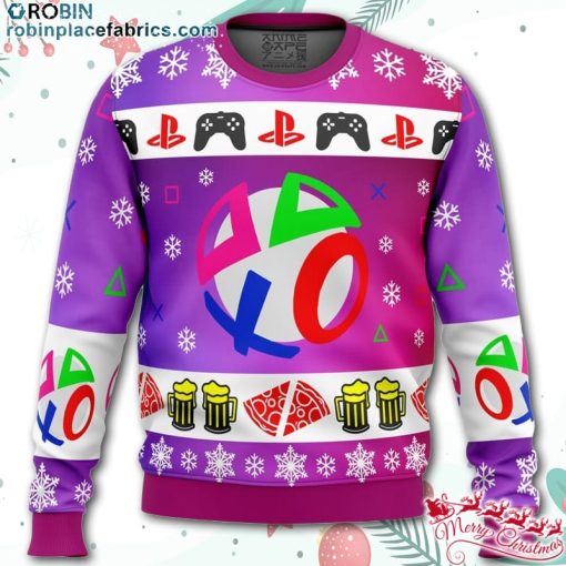 playstation neon ugly christmas sweater N0QWk