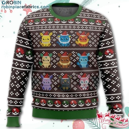 pokemon eeveelution ugly christmas sweater 8mFWu
