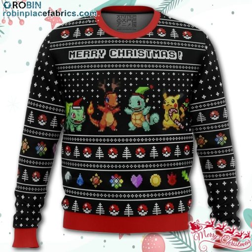 pokemon kanto starters ugly christmas sweater AyU5h