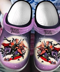 purple sky witches hocus pocus halloween crocs clog shoes v2a83j