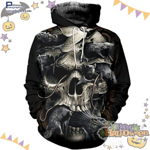 rats horror skull halloween black hoodie 0nS4U