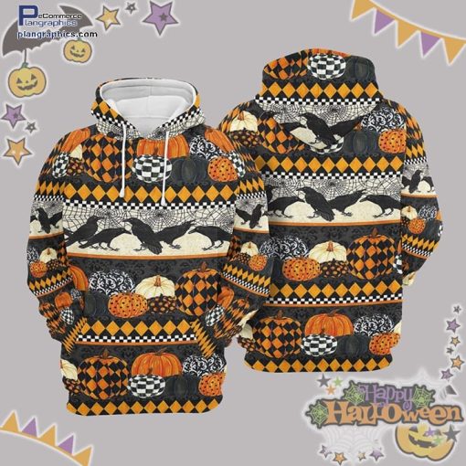 raven pumpkin halloween horizontal stripes hoodie s8QbG
