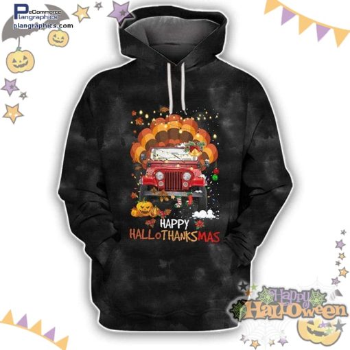 red jeep happy hallothanksmas halloween black hoodie t6FwV
