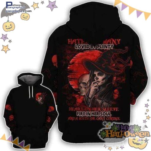red moon witch hated by many halloween black hoodie wU0Mr
