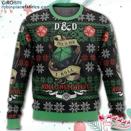 roll initiative dungeons dragons ugly christmas sweater 3YTcx