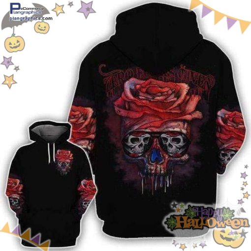 rose horror melting skull halloween black hoodie 6Y4jh