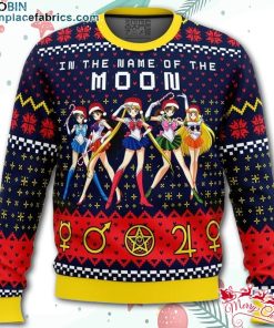 sailor moon in the name of the moon ugly christmas sweater TULCq