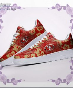san francisco 49ers nfl hibiscus hawaiian flowers air force 1 af1 sneakers shoes 29 lVVOi