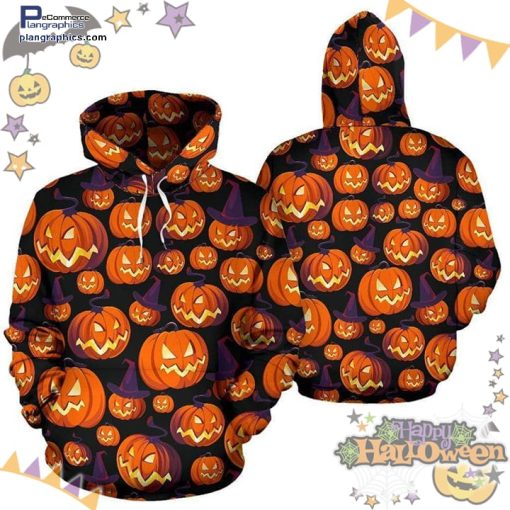 scary witch evil pumkin halloween pattern hoodie dCSLb