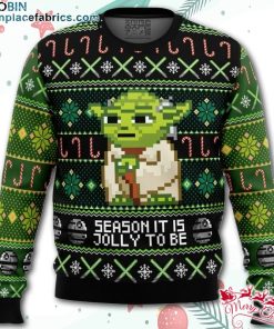 season it is jolly to be yoda ugly christmas sweater S6F2v