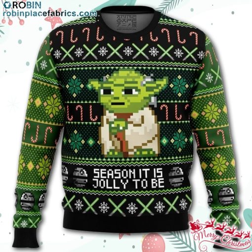 season it is jolly to be yoda ugly christmas sweater S6F2v