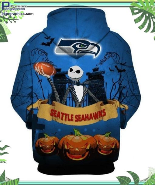 seattle seahawks nfl jack skellington halloween hoodie and zip hoodie OCoRw