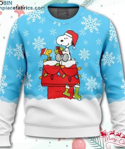 snowy christmas snoopy ugly christmas sweater 1Y78u