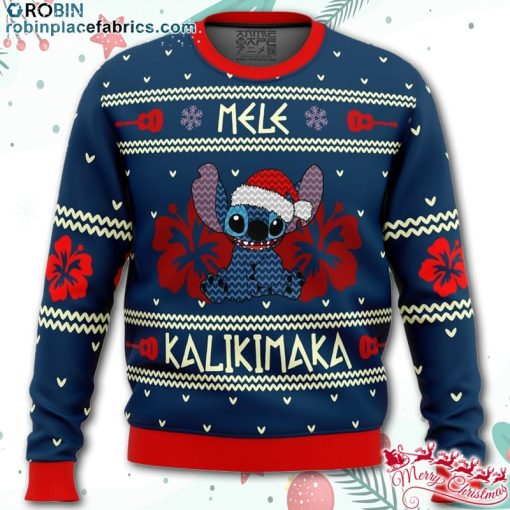 stitch mele kalikimaka ugly christmas sweater 5Dquy