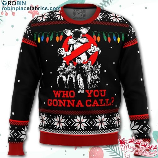 stranger things who you gonna call ugly christmas sweater erWT0