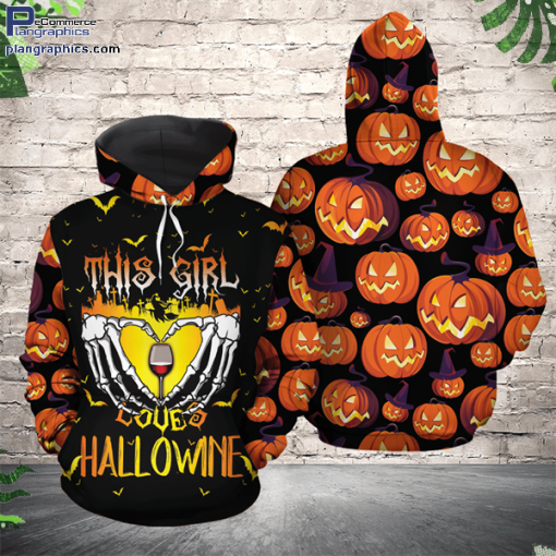 this girl loves halloween black orange hoodie and zip hoodie v1jZw