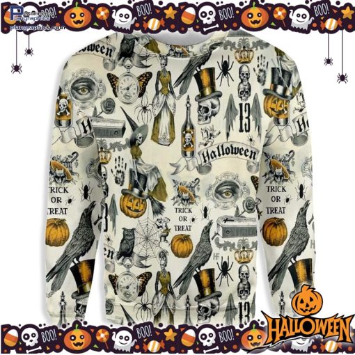 trickery halloween ugly sweater 82 S9Dln