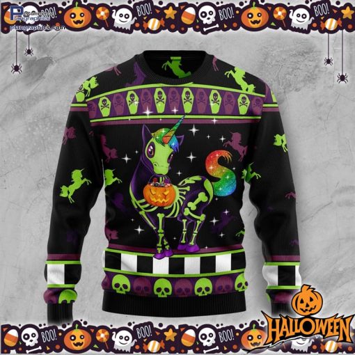 unicorn pumpkin halloween ugly sweater 83 KfFBM