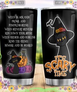 when black cats prowl and pumpkins shinetrick or treat halloween tumbler 100 fGqdL