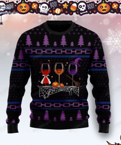 wine merry halloween halloween sweater 5 6oZdX