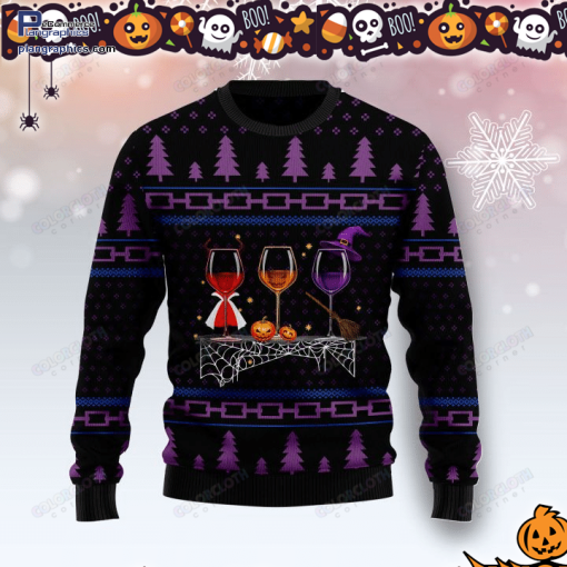 wine merry halloween halloween sweater 5 6oZdX