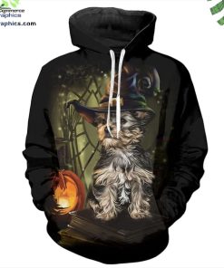 yorkshire terrier the yorkie in the hat halloween hoodie and zip hoodie hKvk8
