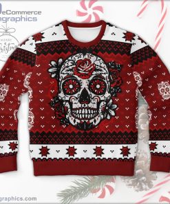 day of the dead red ugly christmas sweater 131 1slEi