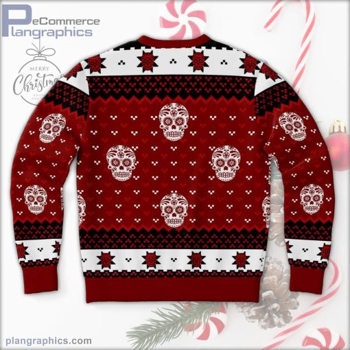 day of the dead red ugly christmas sweater 283 CWBQD