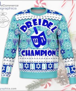 dreidel champ funny ugly christmas sweater 127 x4wPF