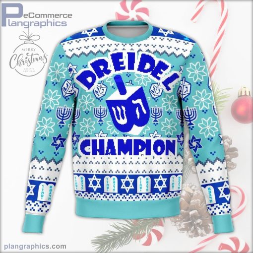 dreidel champ funny ugly christmas sweater 127 x4wPF