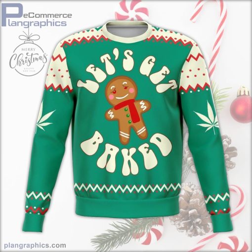 get baked funny ugly christmas sweater 117 i4VIN
