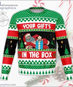 gift in the box naughty ugly christmas sweater 116 S6Ar1