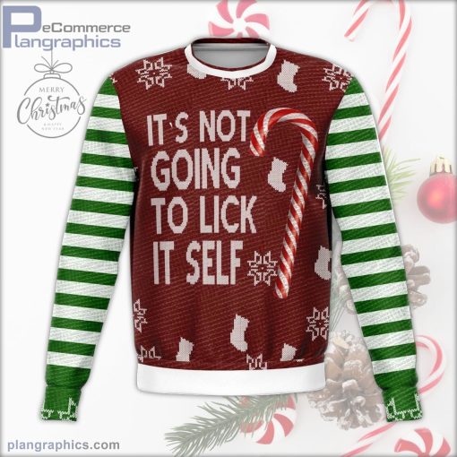 its not going to lick itself ugly christmas sweater 95 h4T4K