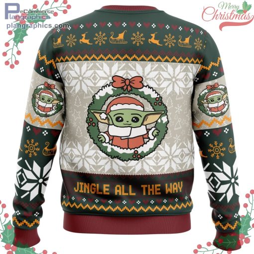 jingle all the way mandalorian star wars ugly christmas sweater 511 8A74j