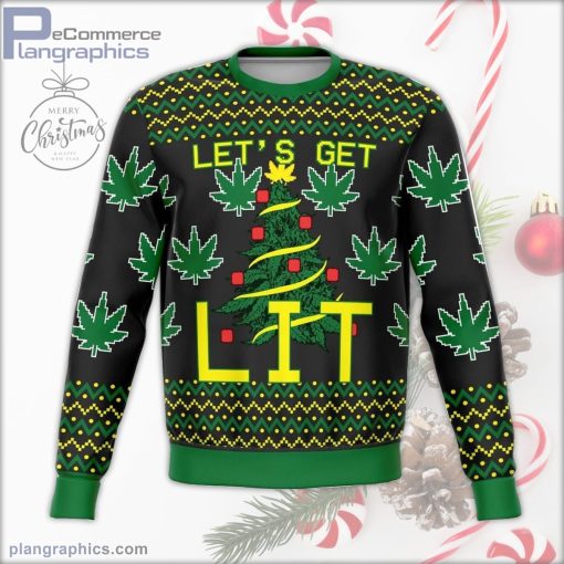 lets get lit funny ugly christmas sweater 75 n43fU