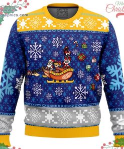 mega merry christmas mega man ugly christmas sweater 101 hJPs6