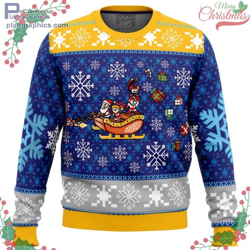 mega merry christmas mega man ugly christmas sweater 101 hJPs6