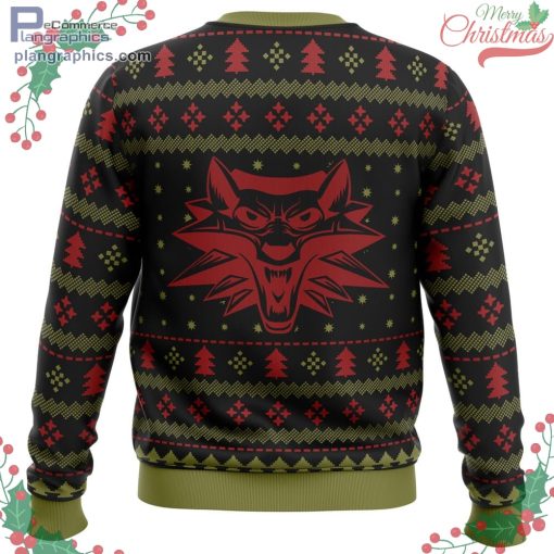 merry christmas and toss a coin the witcher ugly christmas sweater 676 Uimx2
