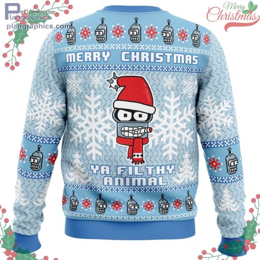 merry christmas ya filthy animal futurama ugly christmas sweater 506 nXIlj