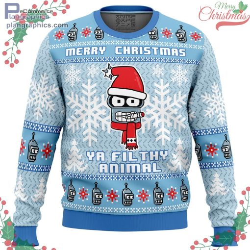 merry christmas ya filthy animal futurama ugly christmas sweater 97 xVUbT